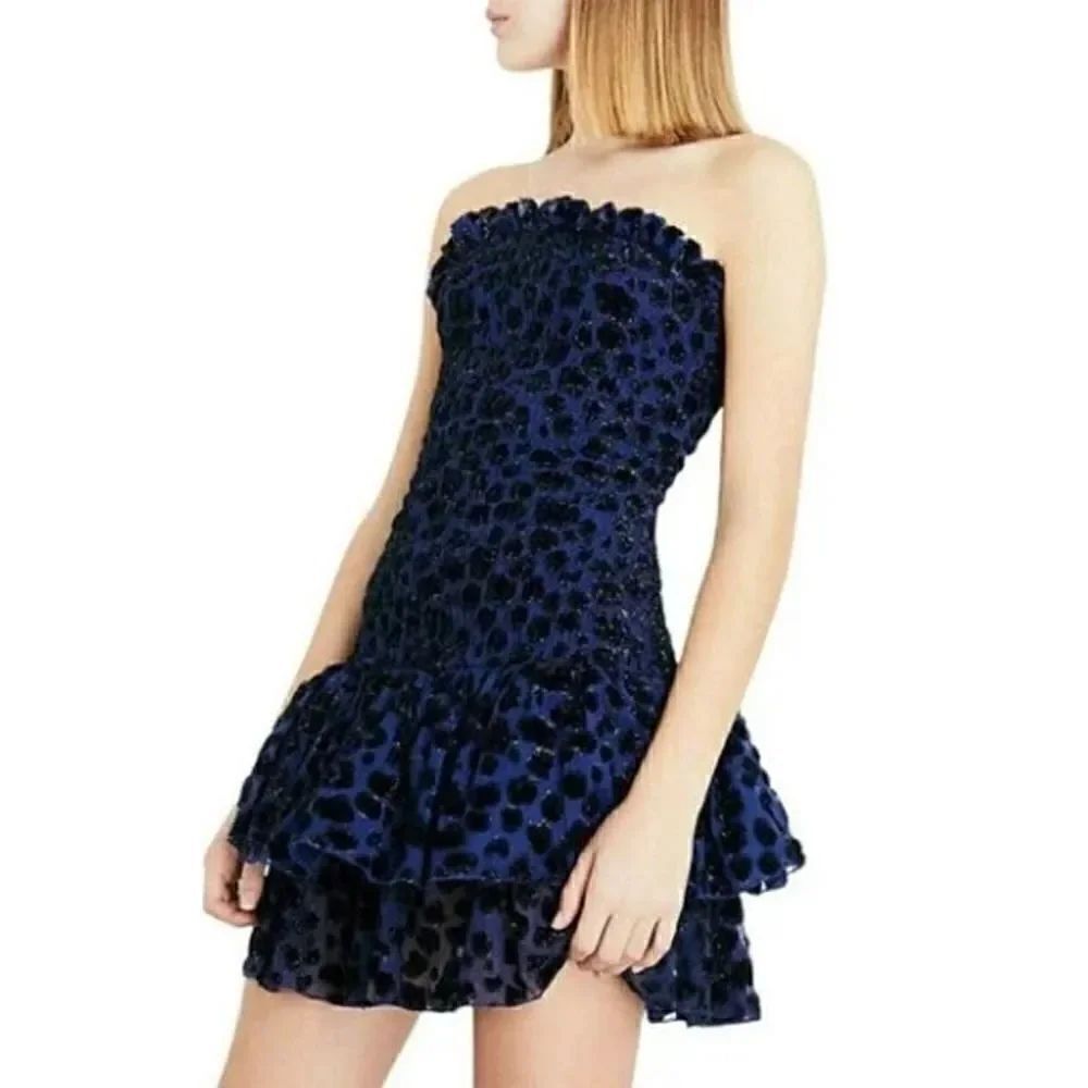 Maje Raziel Leopard Strapless Dress Sz. 1 (US S)